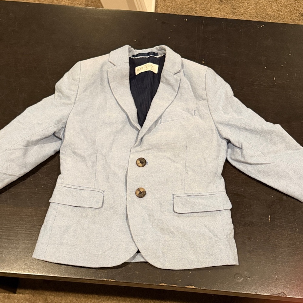 H&M Pale Blue Kids' Blazer with Notch Lapel